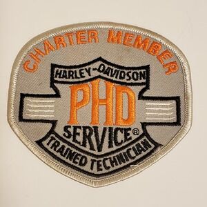 Harley Davidson Charter Member PHD Service Trained Technician 4" Patch Gray‎